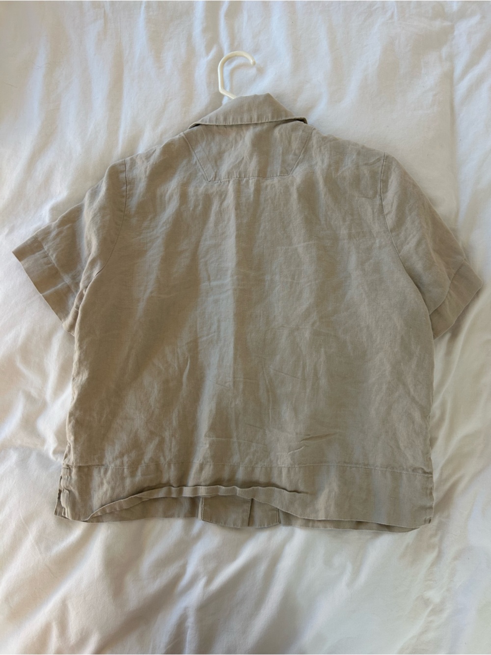 Quince Beige Short-Sleeve Linen Jacket - Picture 2 of 4